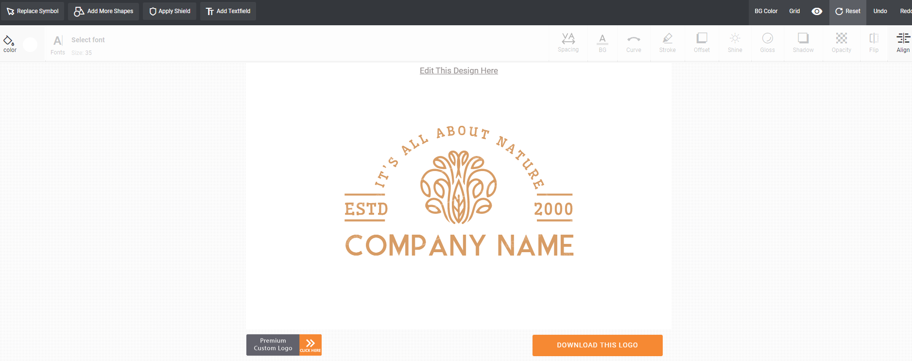 screenshot of Logo Design